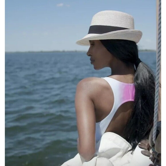 Eric Javits Squishee Classic Fedora Hat In Cream & Black Band New - Picture 9 of 11